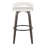 Grotto 30" Contemporary Walnut and White Swivel Barstools (Set of 2) 17 Grotto 30" Contemporary Walnut and White Swivel Barstools (Set of 2)