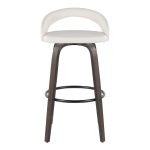 Grotto 30" Contemporary Walnut and White Swivel Barstools (Set of 2) 18 Grotto 30" Contemporary Walnut and White Swivel Barstools (Set of 2)