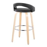 Grotto 30-Inch Black Faux Leather Contemporary Swivel Barstool (Set of 2)