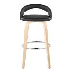 Grotto 30-Inch Black Faux Leather Contemporary Swivel Barstool (Set of 2)
