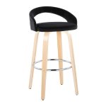 Grotto 30-Inch Contemporary Black Velvet Swivel Barstools (Set of 2) 10 Grotto 30-Inch Contemporary Black Velvet Swivel Barstools (Set of 2)