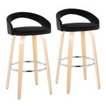 Grotto 30-Inch Contemporary Black Velvet Swivel Barstools (Set of 2) 9 Grotto 30-Inch Contemporary Black Velvet Swivel Barstools (Set of 2)