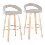 Grotto 30-Inch Contemporary Oat Swivel Barstools (Set of 2) 9 Grotto 30-Inch Contemporary Oat Swivel Barstools (Set of 2)