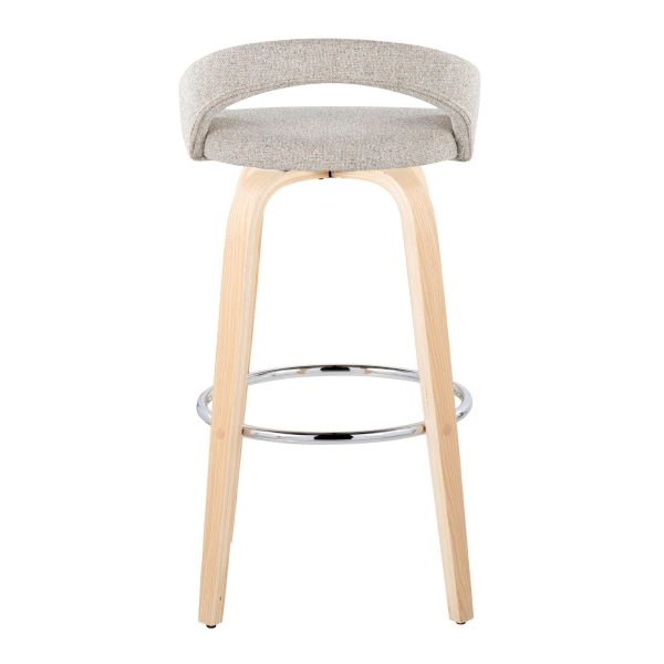 Grotto 30 Inch Contemporary Oat Swivel Barstools Set of 2 4