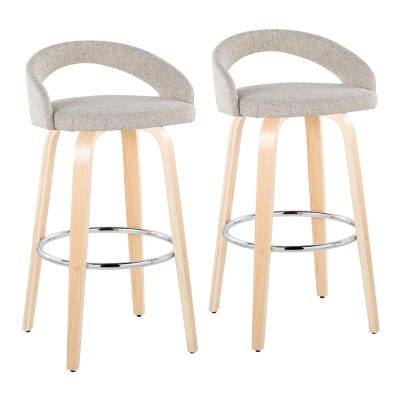 Grotto 30-Inch Contemporary Oat Swivel Barstools (Set of 2)