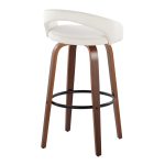 Grotto 30-Inch Contemporary Walnut Wood White Velvet Barstools (Set of 2) 16 Grotto 30-Inch Contemporary Walnut Wood White Velvet Barstools (Set of 2)