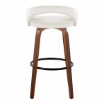 Grotto 30-Inch Contemporary Walnut Wood White Velvet Barstools (Set of 2) 17 Grotto 30-Inch Contemporary Walnut Wood White Velvet Barstools (Set of 2)