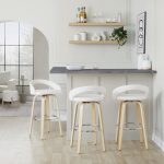 Grotto 30-Inch Contemporary White Velvet Swivel Barstools (Set of 2) 12 Grotto 30-Inch Contemporary White Velvet Swivel Barstools (Set of 2)