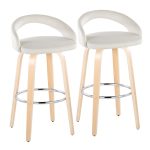 Grotto 30-Inch Contemporary White Velvet Swivel Barstools (Set of 2) 13 Grotto 30-Inch Contemporary White Velvet Swivel Barstools (Set of 2)