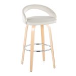 Grotto 30-Inch Contemporary White Velvet Swivel Barstools (Set of 2) 14 Grotto 30-Inch Contemporary White Velvet Swivel Barstools (Set of 2)