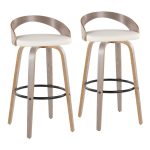 Grotto 30-Inch Light Grey Contemporary Swivel Barstools (Set of 2) 13 Grotto 30-Inch Light Grey Contemporary Swivel Barstools (Set of 2)