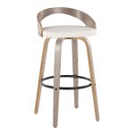 Grotto 30-Inch Light Grey Contemporary Swivel Barstools (Set of 2) 14 Grotto 30-Inch Light Grey Contemporary Swivel Barstools (Set of 2)