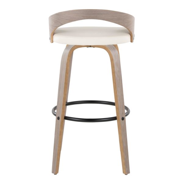 Grotto 30 Inch Light Grey Contemporary Swivel Barstools Set of 2 6