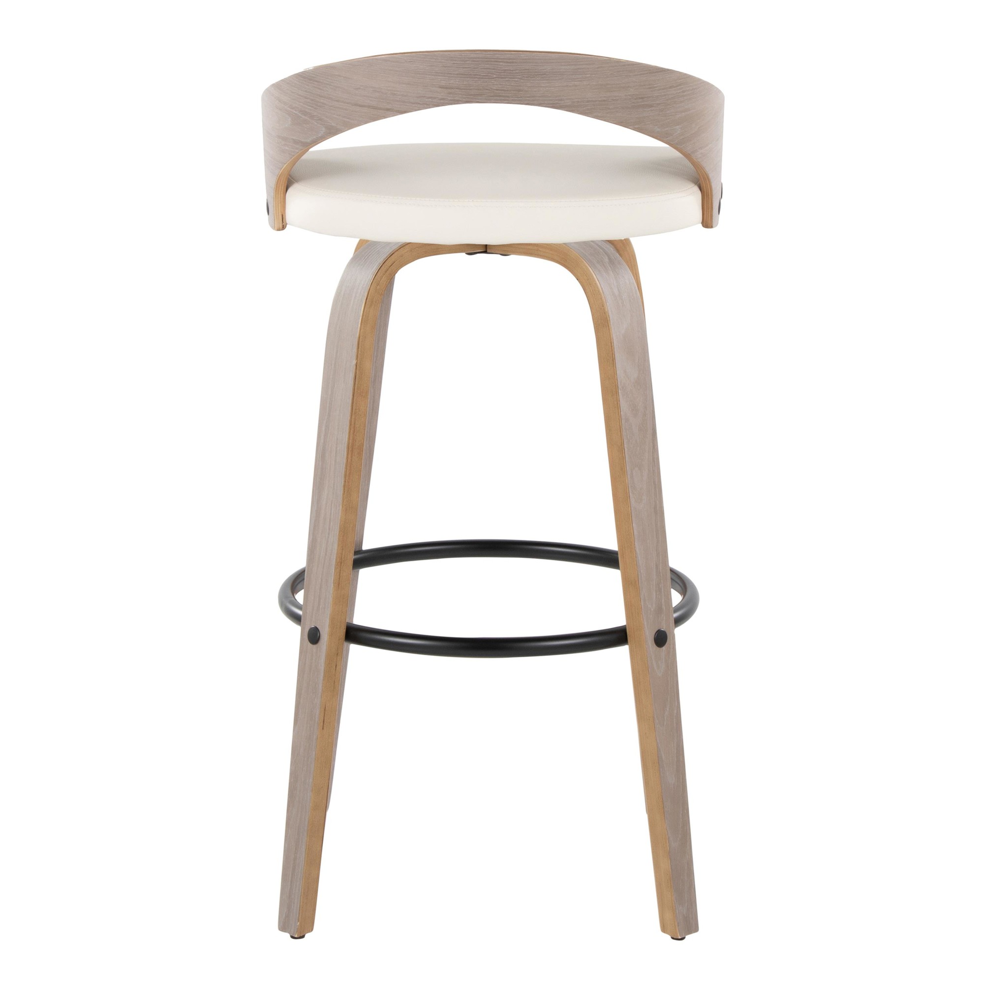 Grotto 30-Inch Light Grey Contemporary Swivel Barstools (Set of 2) 7 Grotto 30-Inch Light Grey Contemporary Swivel Barstools (Set of 2) - Image 7