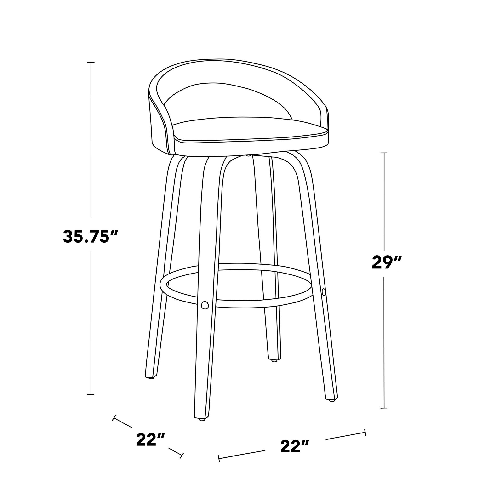 Grotto 30-Inch Light Grey Contemporary Swivel Barstools (Set of 2) 9 Grotto 30-Inch Light Grey Contemporary Swivel Barstools (Set of 2) - Image 9