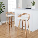 Grotto 30-Inch Mid-Century Modern Zebra Wood Swivel Barstools (Set of 2) 13 Grotto 30-Inch Mid-Century Modern Zebra Wood Swivel Barstools (Set of 2)