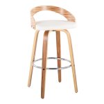 Grotto 30-Inch Mid-Century Modern Zebra Wood Swivel Barstools (Set of 2) 17 Grotto 30-Inch Mid-Century Modern Zebra Wood Swivel Barstools (Set of 2)