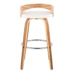Grotto 30-Inch Mid-Century Modern Zebra Wood Swivel Barstools (Set of 2) 20 Grotto 30-Inch Mid-Century Modern Zebra Wood Swivel Barstools (Set of 2)