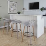Grotto 30 Light Grey Contemporary Swivel Barstools (Set of 2)