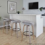 Grotto 30 Light Grey Contemporary Swivel Barstools (Set of 2)