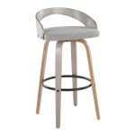 Grotto 30 Light Grey Contemporary Swivel Barstools (Set of 2)