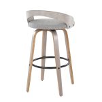 Grotto 30 Light Grey Contemporary Swivel Barstools (Set of 2)