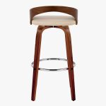 Grotto 30 Mid-Century Cream Swivel Barstool Walnut (Set of 2) 25 Grotto 30 Mid-Century Cream Swivel Barstool Walnut (Set of 2)