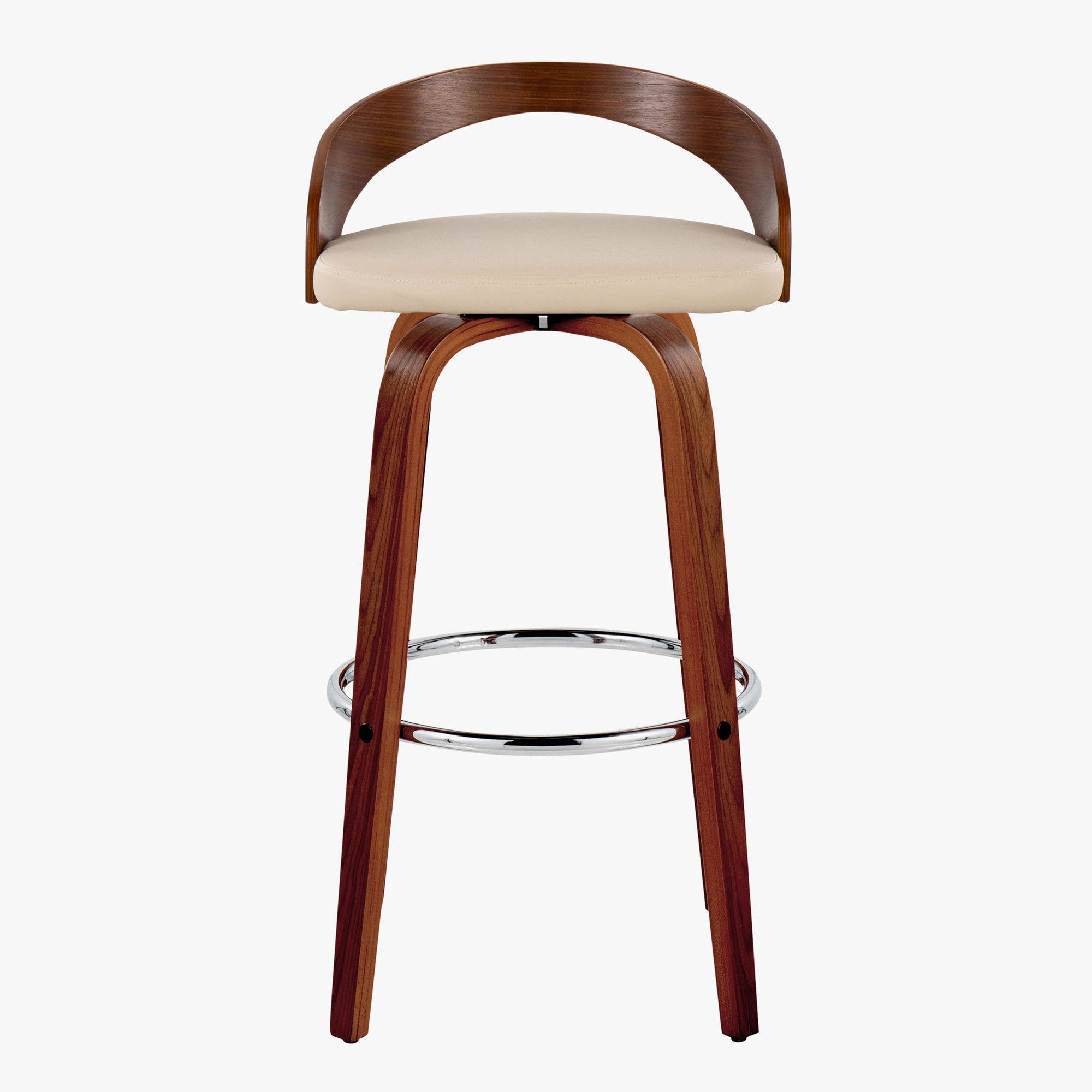 Grotto 30 Mid-Century Cream Swivel Barstool Walnut (Set of 2) 12 Grotto 30 Mid-Century Cream Swivel Barstool Walnut (Set of 2) - Image 12