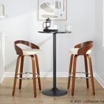 Grotto 30 Mid-Century Cream Swivel Barstool Walnut (Set of 2) 17 Grotto 30 Mid-Century Cream Swivel Barstool Walnut (Set of 2)