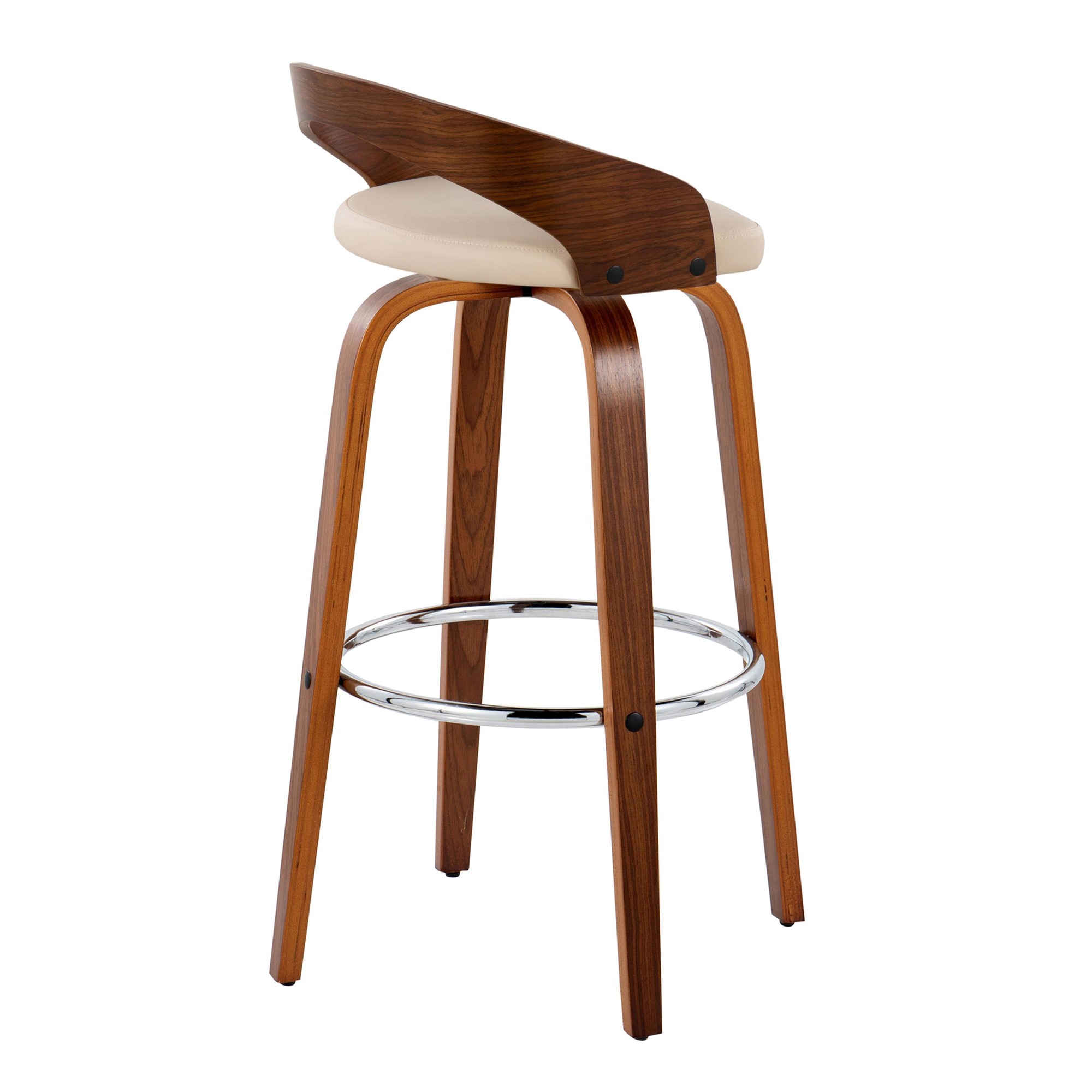 Grotto 30 Mid-Century Cream Swivel Barstool Walnut (Set of 2) 10 Grotto 30 Mid-Century Cream Swivel Barstool Walnut (Set of 2) - Image 10