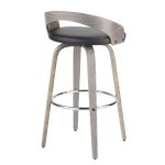 Grotto 30 Mid-Century Modern Light Grey Swivel Barstool (Set of 2)