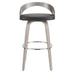 Grotto 30 Mid-Century Modern Light Grey Swivel Barstool (Set of 2)