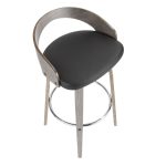 Grotto 30 Mid-Century Modern Light Grey Swivel Barstool (Set of 2)