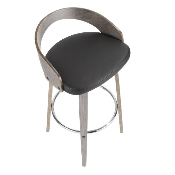 Grotto 30 Mid Century Modern Light Grey Swivel Barstool Set of 2 13