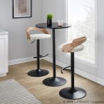 Grotto Adjustable Oat Fabric Swivel Contemporary Barstools (Set of 2) 12 Grotto Adjustable Oat Fabric Swivel Contemporary Barstools (Set of 2)