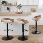 Grotto Adjustable Oat Fabric Swivel Contemporary Barstools (Set of 2) 14 Grotto Adjustable Oat Fabric Swivel Contemporary Barstools (Set of 2)