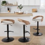Grotto Adjustable Oat Fabric Swivel Contemporary Barstools (Set of 2) 15 Grotto Adjustable Oat Fabric Swivel Contemporary Barstools (Set of 2)