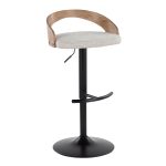 Grotto Adjustable Oat Fabric Swivel Contemporary Barstools (Set of 2) 17 Grotto Adjustable Oat Fabric Swivel Contemporary Barstools (Set of 2)