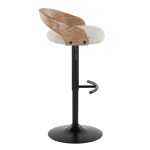 Grotto Adjustable Oat Fabric Swivel Contemporary Barstools (Set of 2) 18 Grotto Adjustable Oat Fabric Swivel Contemporary Barstools (Set of 2)