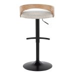 Grotto Adjustable Oat Fabric Swivel Contemporary Barstools (Set of 2) 20 Grotto Adjustable Oat Fabric Swivel Contemporary Barstools (Set of 2)