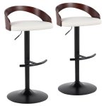 Grotto Black Adjustable Swivel Contemporary Barstools (Set of 2) 17 Grotto Black Adjustable Swivel Contemporary Barstools (Set of 2)