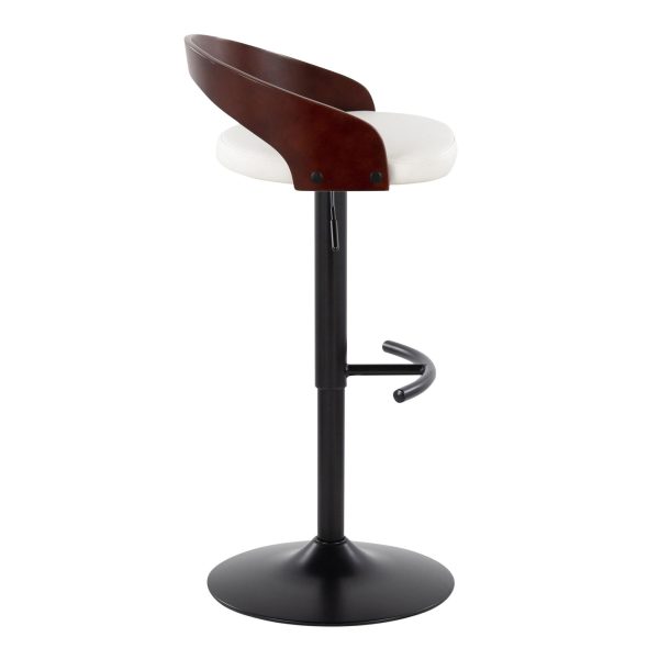 Grotto Black Adjustable Swivel Contemporary Barstools Set of 2 6