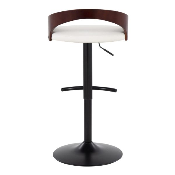 Grotto Black Adjustable Swivel Contemporary Barstools Set of 2 8