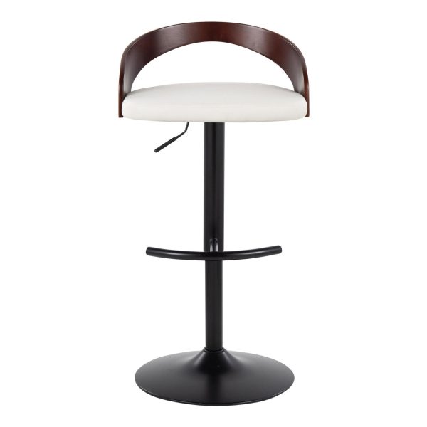 Grotto Black Adjustable Swivel Contemporary Barstools Set of 2 9