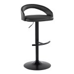 Grotto Black Faux Leather Adjustable Contemporary Barstools (Set of 2) 14 Grotto Black Faux Leather Adjustable Contemporary Barstools (Set of 2)