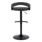 Grotto Black Faux Leather Adjustable Contemporary Barstools (Set of 2) 17 Grotto Black Faux Leather Adjustable Contemporary Barstools (Set of 2)