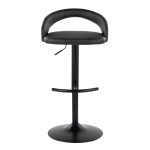 Grotto Black Faux Leather Adjustable Contemporary Barstools (Set of 2) 18 Grotto Black Faux Leather Adjustable Contemporary Barstools (Set of 2)