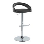 Grotto Black Faux Leather Chrome Contemporary Barstools (Set of 2) 14 Grotto Black Faux Leather Chrome Contemporary Barstools (Set of 2)