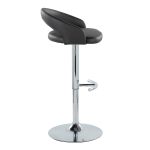 Grotto Black Faux Leather Chrome Contemporary Barstools (Set of 2) 15 Grotto Black Faux Leather Chrome Contemporary Barstools (Set of 2)