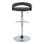 Grotto Black Faux Leather Chrome Contemporary Barstools (Set of 2) 17 Grotto Black Faux Leather Chrome Contemporary Barstools (Set of 2)